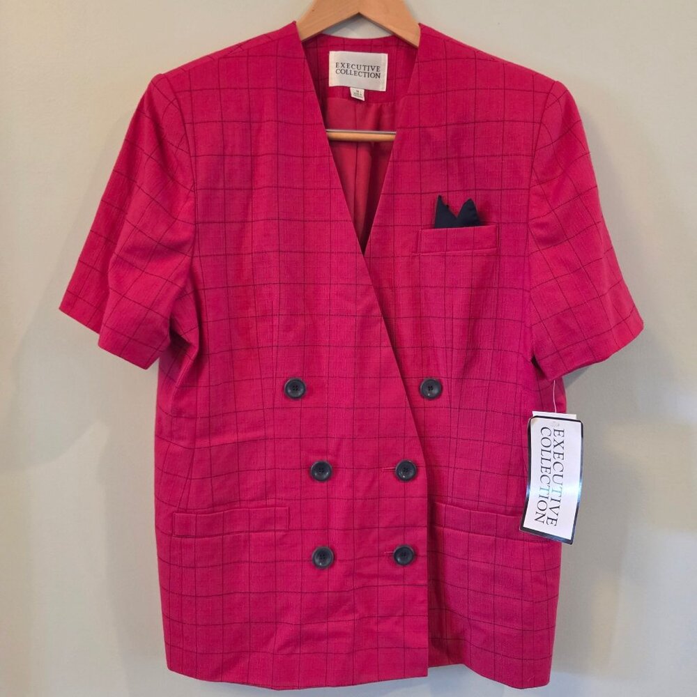 Vintage Deadstock Bright Pink Blazer by Executive Collection, Womens 16